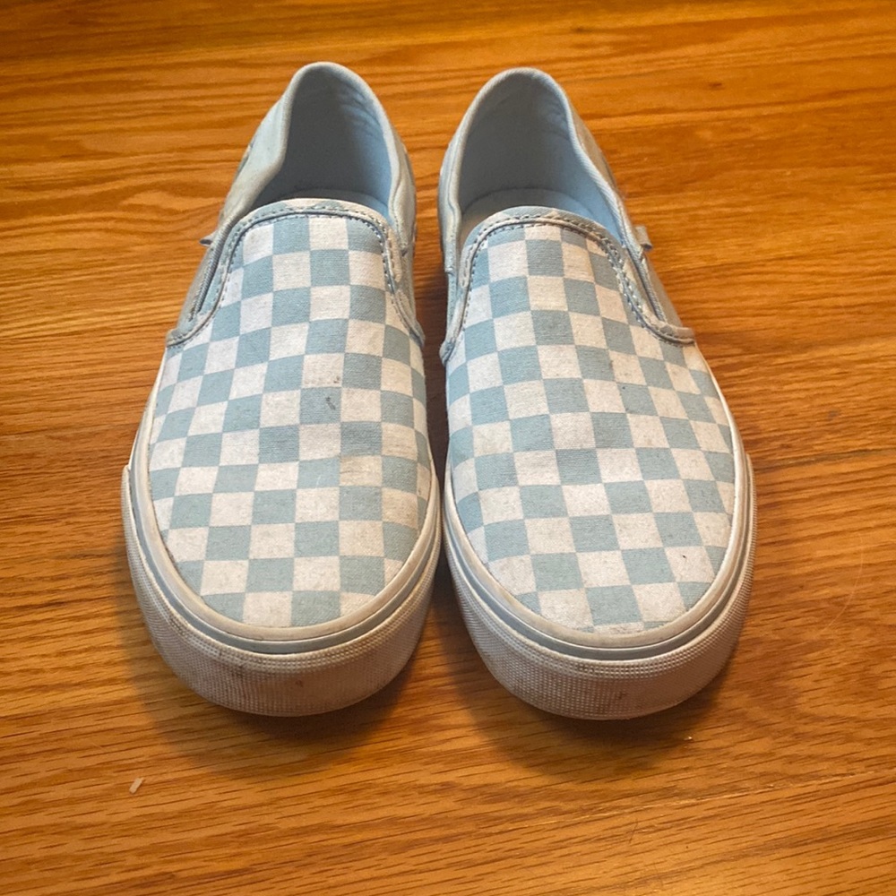 blue checkered vans